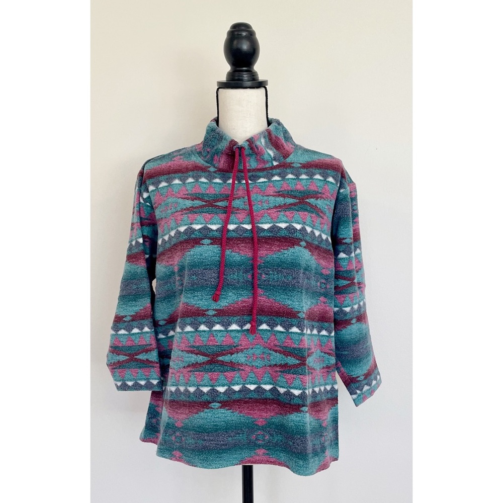 SOLD :: Vintage 90s Geometric Southwest Sweatshirt - Picture 1 of 4